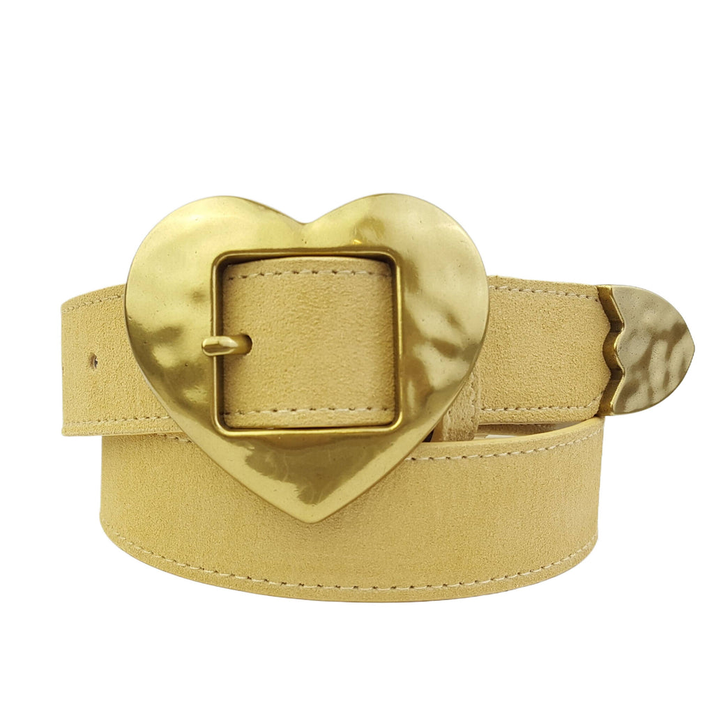 Vintage Love Heart Buckle w. real suede belt