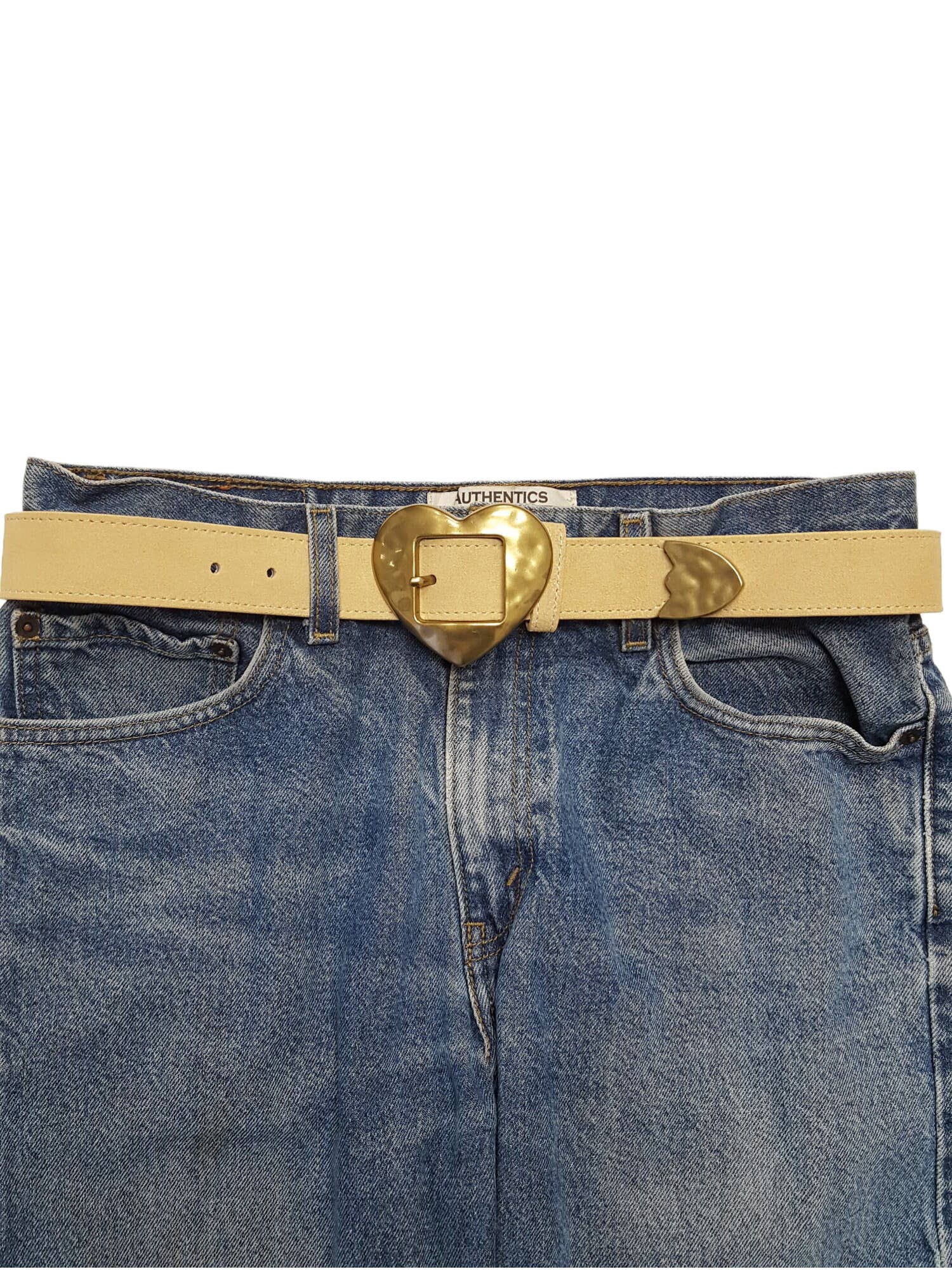Vintage Love Heart Buckle w. real suede belt