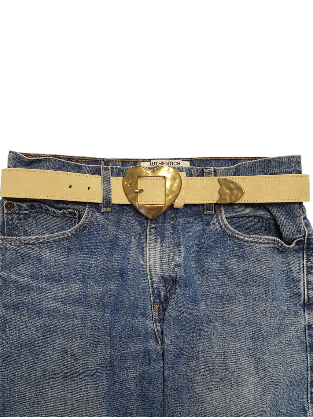 Vintage Love Heart Buckle w. real suede belt