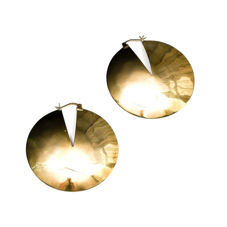 Brass distressed hoop Earrings hoops handcrafted
