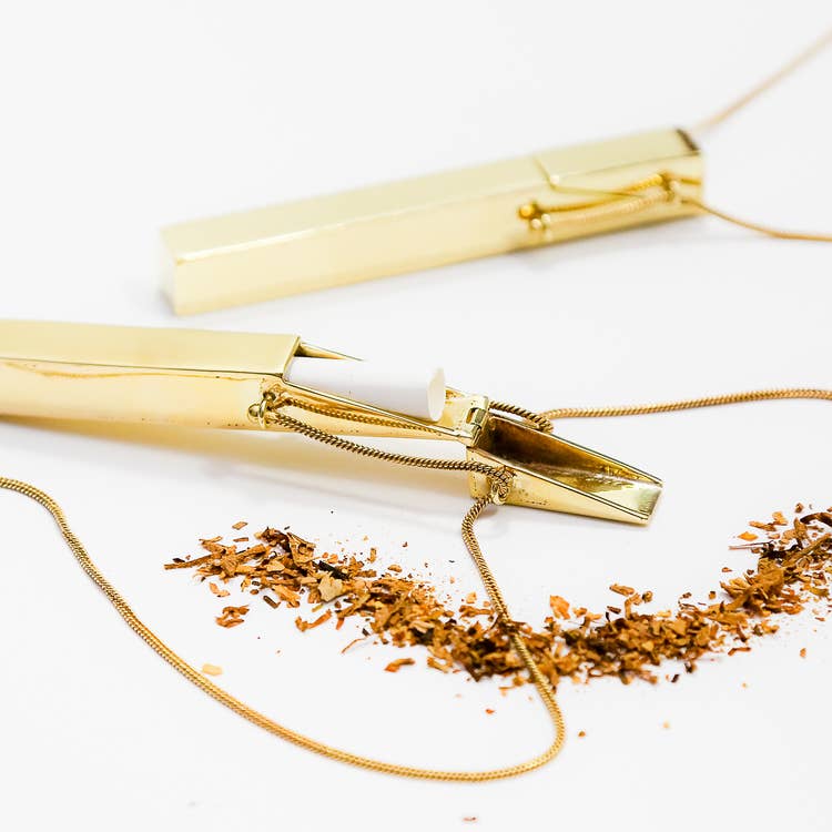 Volte Pendant Necklace in brass keepsake cigarette money