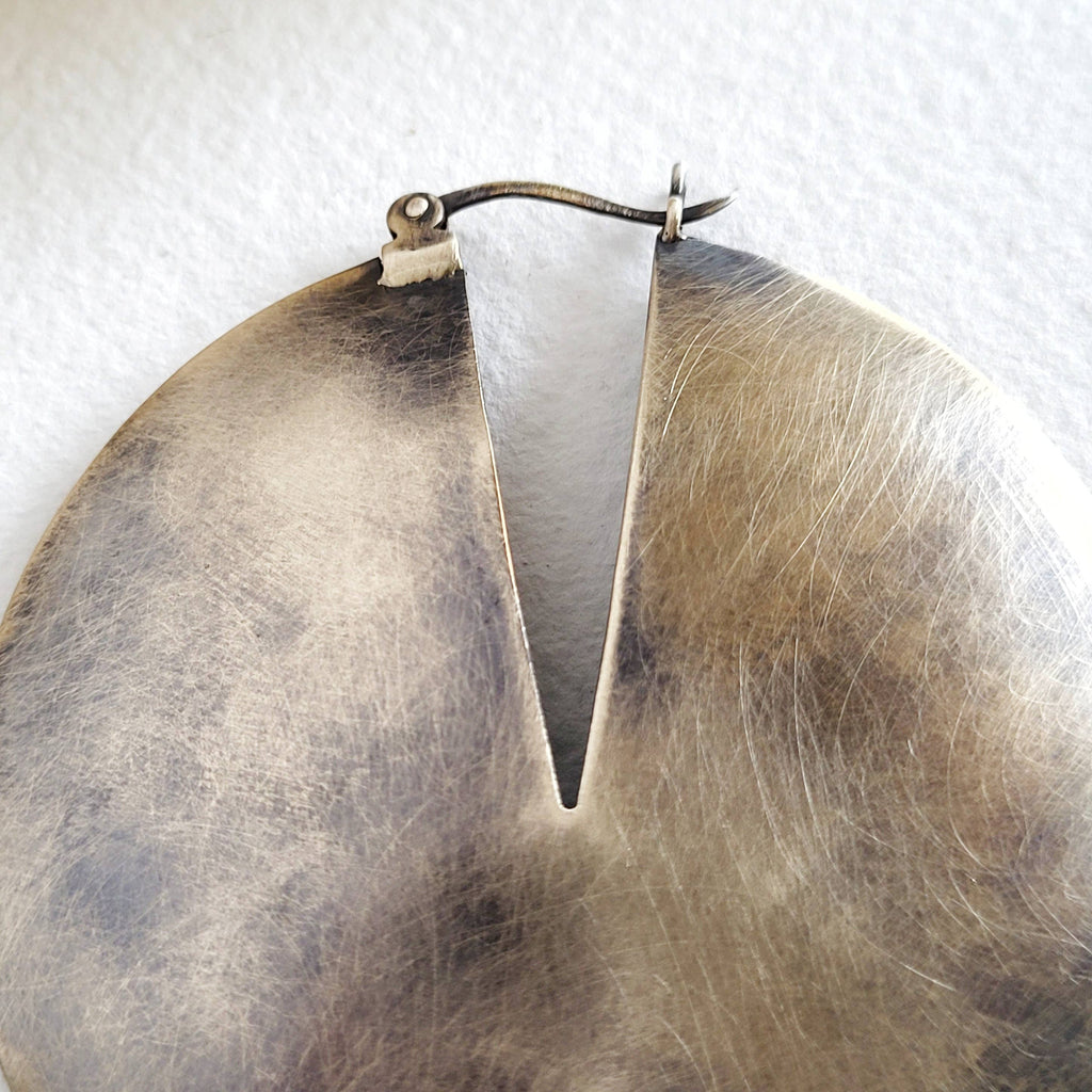 Brass distressed hoop Earrings hoops handcrafted