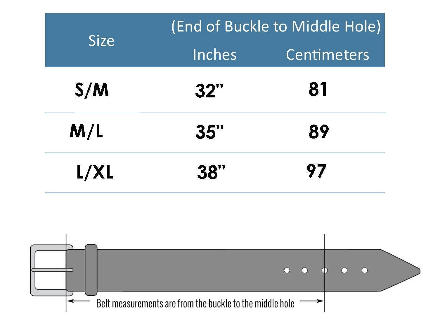 Wide Width Belt with Horseshoe Shape Buckle
