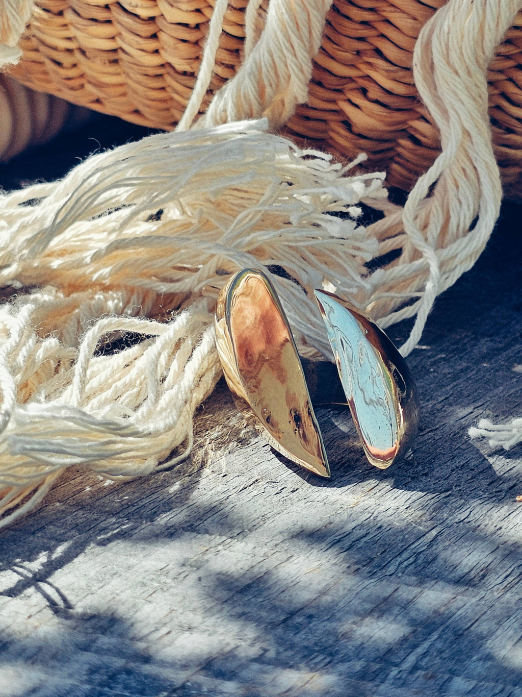 Brass ring bold statement adjustable handmade