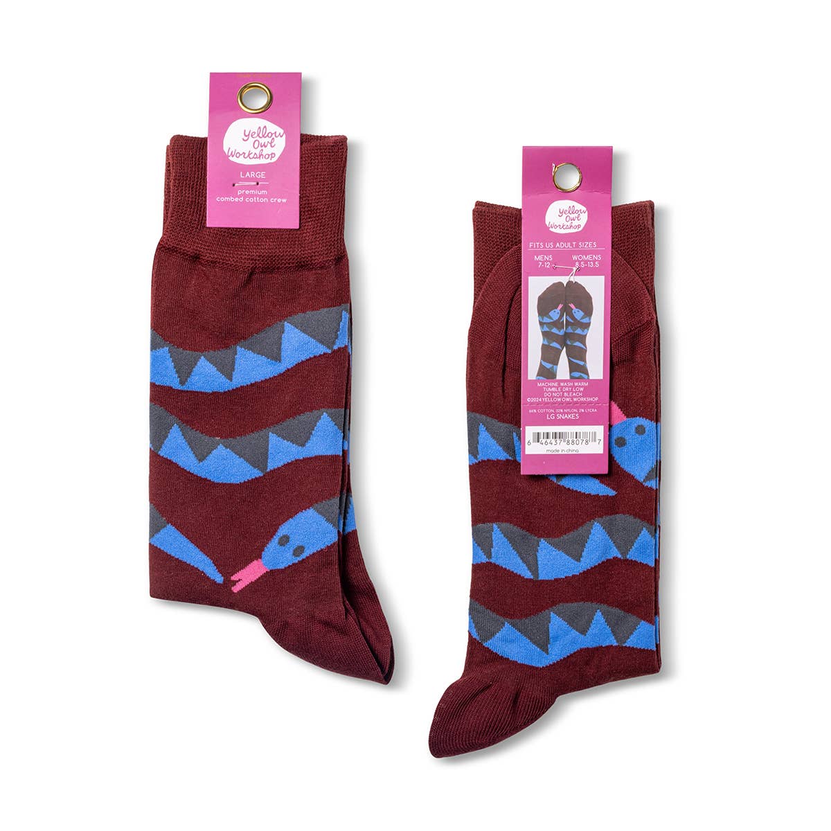 Snakes - Large Crew Socks