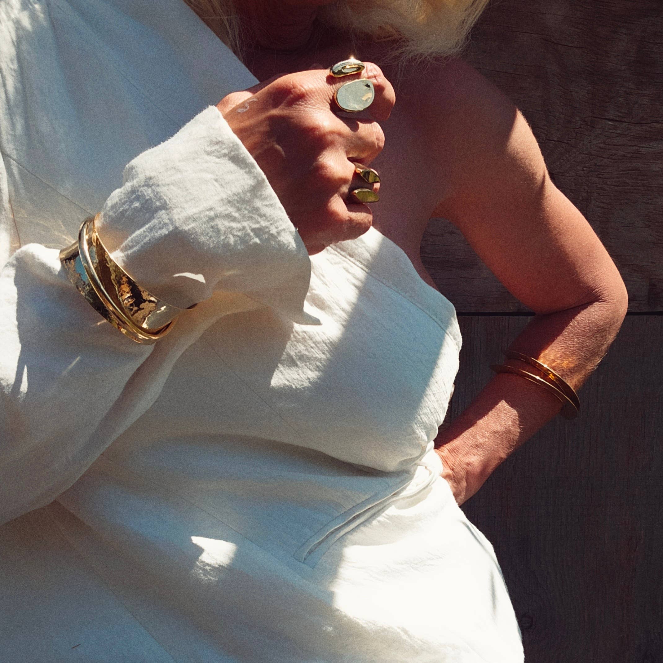 Brass organic orb ring open adjustable handmade