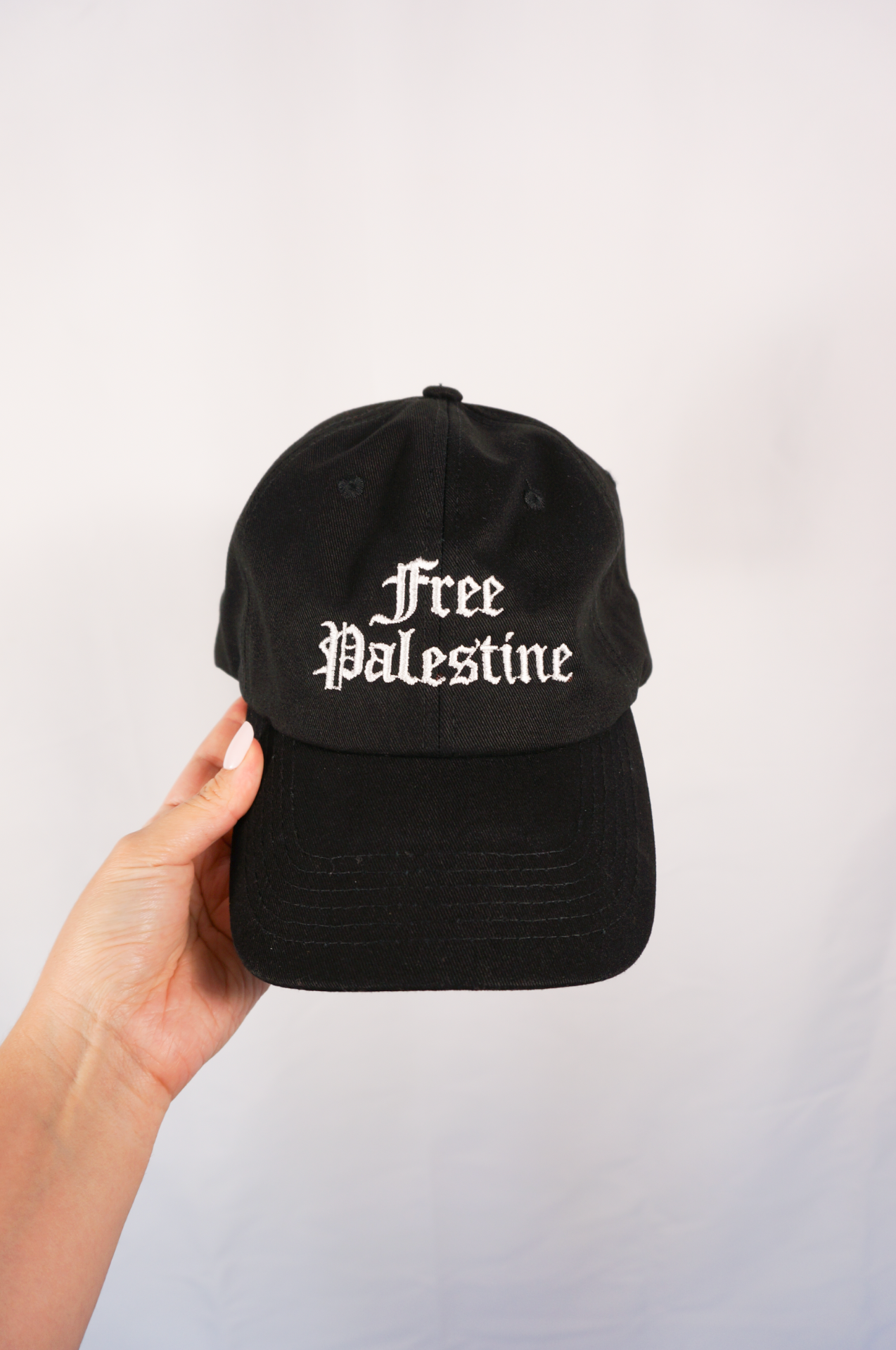 Black and White Free Palestine Baseball Cap Hat