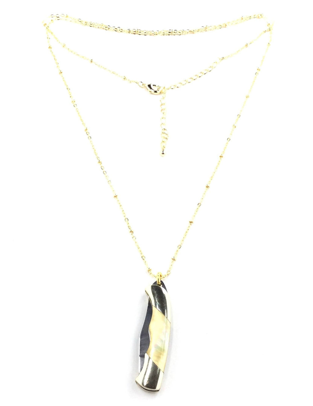 Mother of Pearl Pocket Knife Necklace