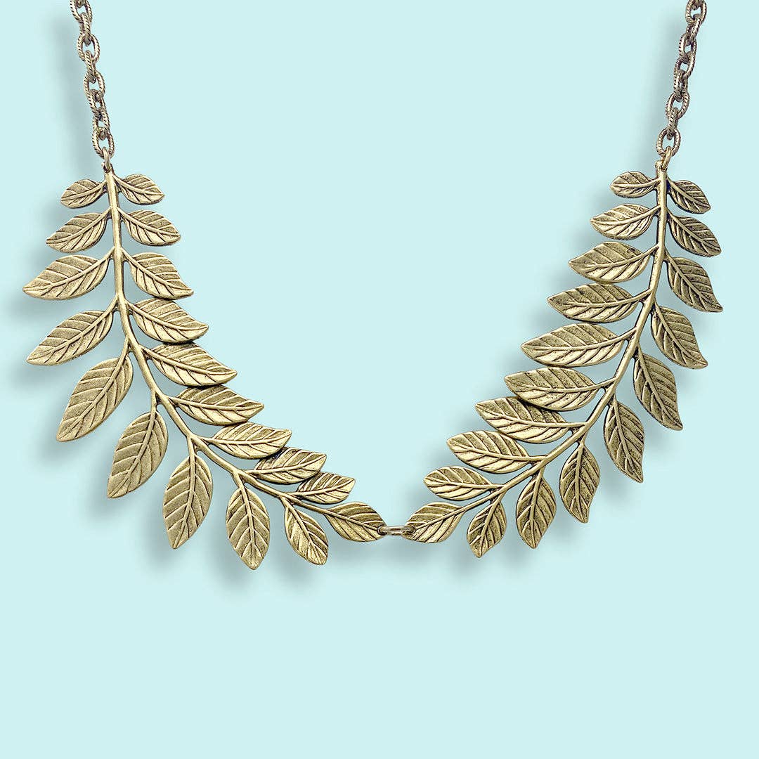 Golden Leafy Collar Necklace