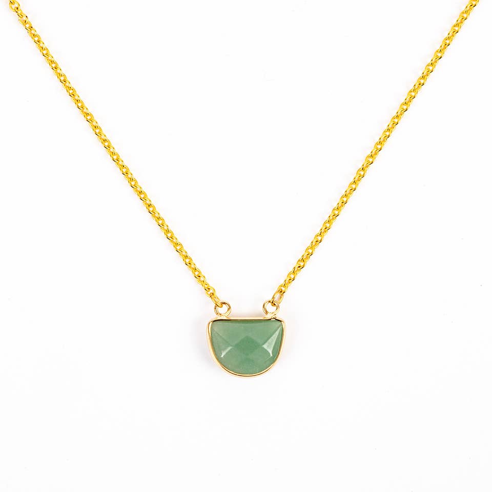 Large Faceted Stone Pendant Necklace