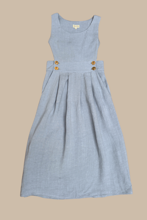 Brigid Jumper in BB Blue Texture Cotton