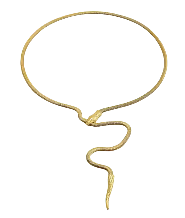 Serpentine Lariat - PVD Gold Necklace- Waterproof