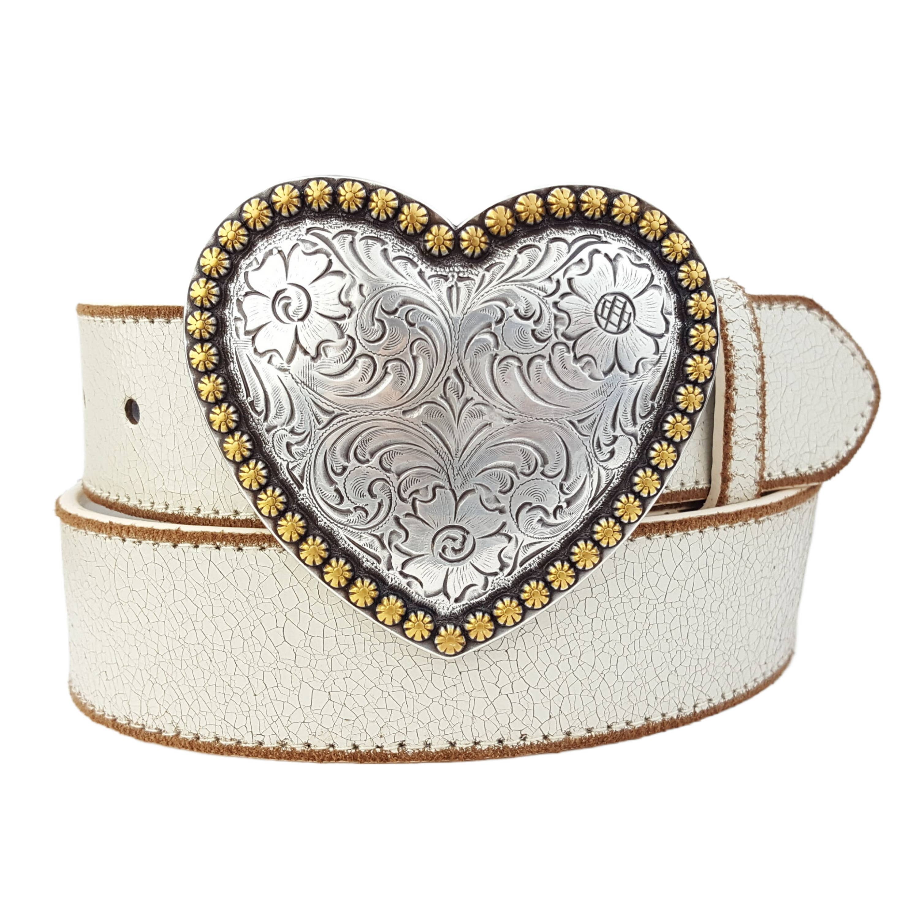 Western Heart Buckle w. Vintage Leather belt