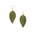 Beaded Leaves Earring