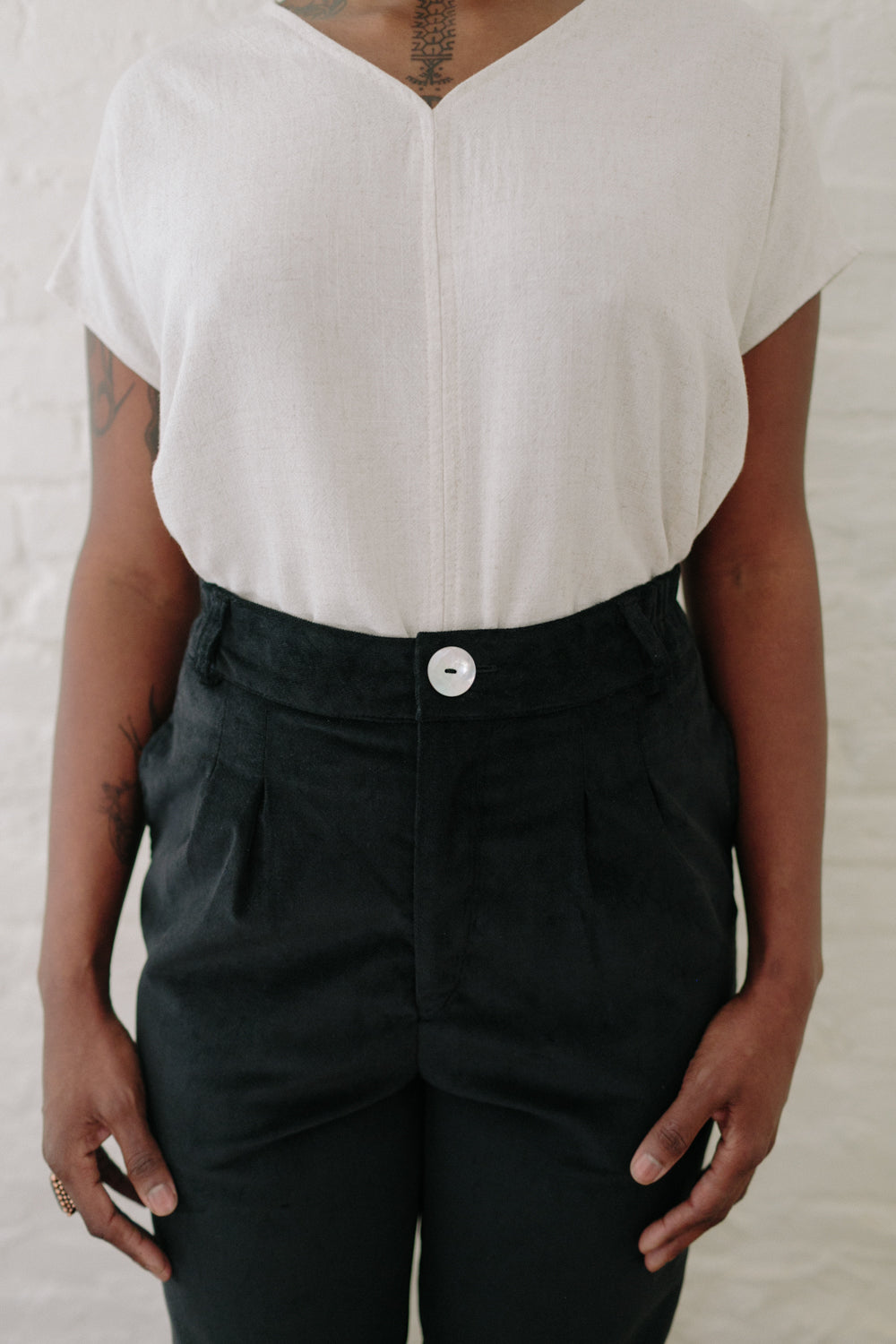 Long Perfect Pant in Black Velvet