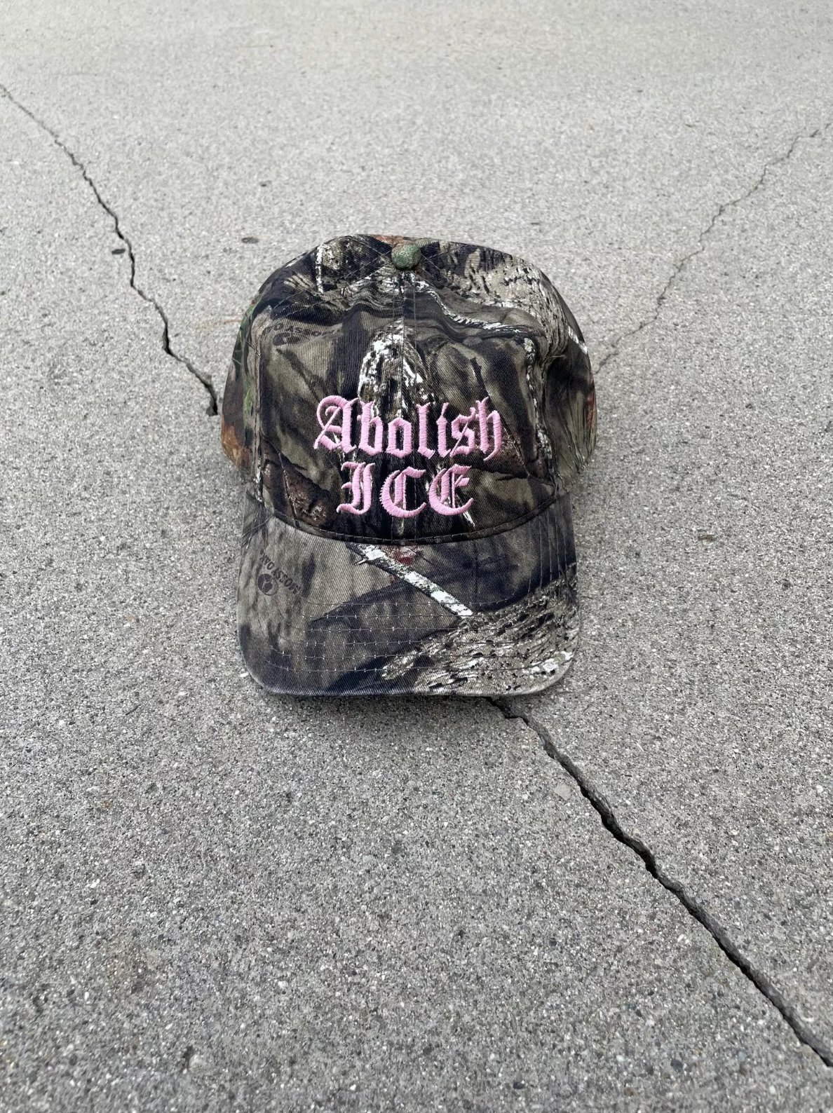 Camo Abolish ICE baseball cap hat