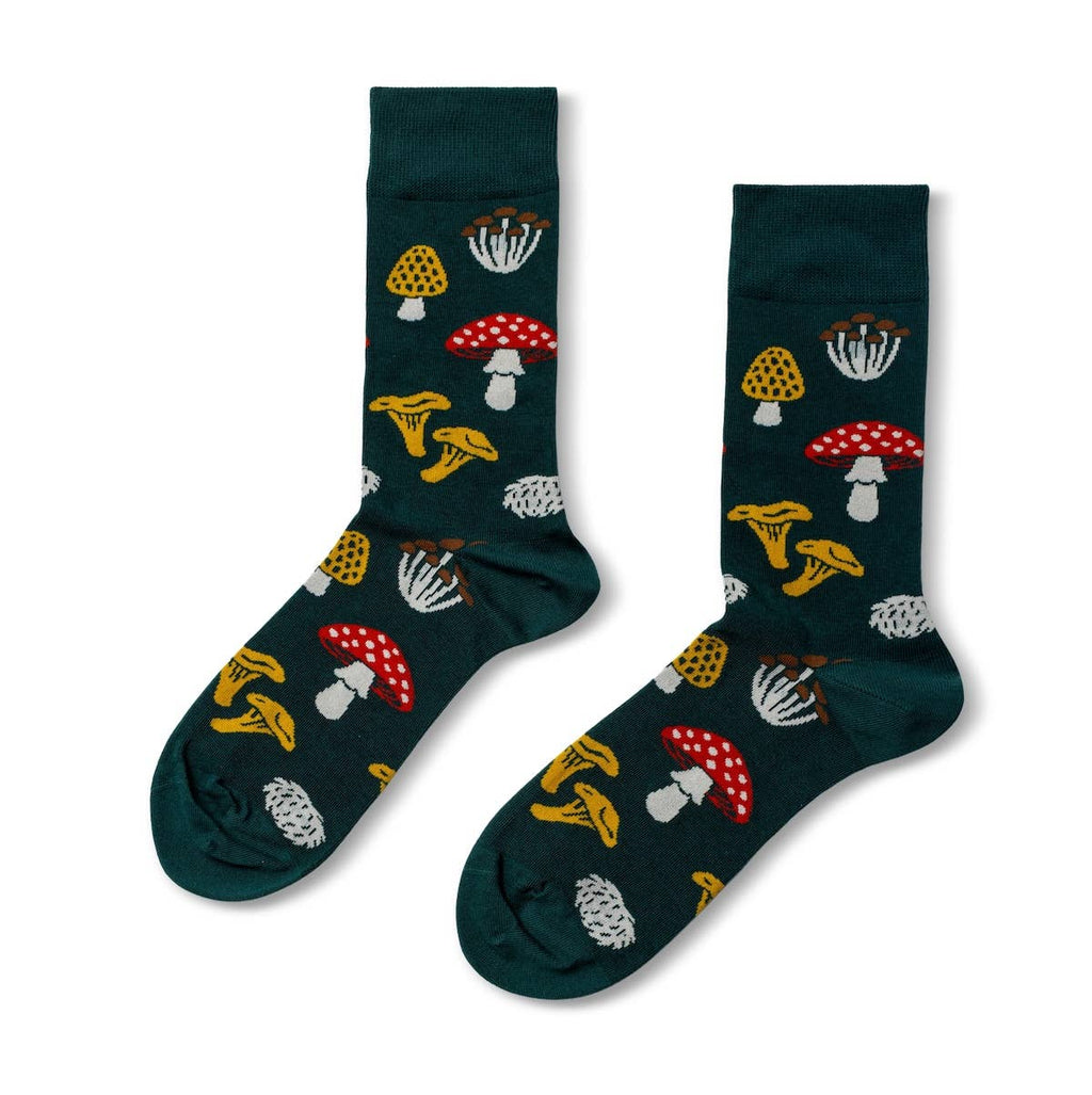 Forest Fungi Mushroom - Large Crew Socks