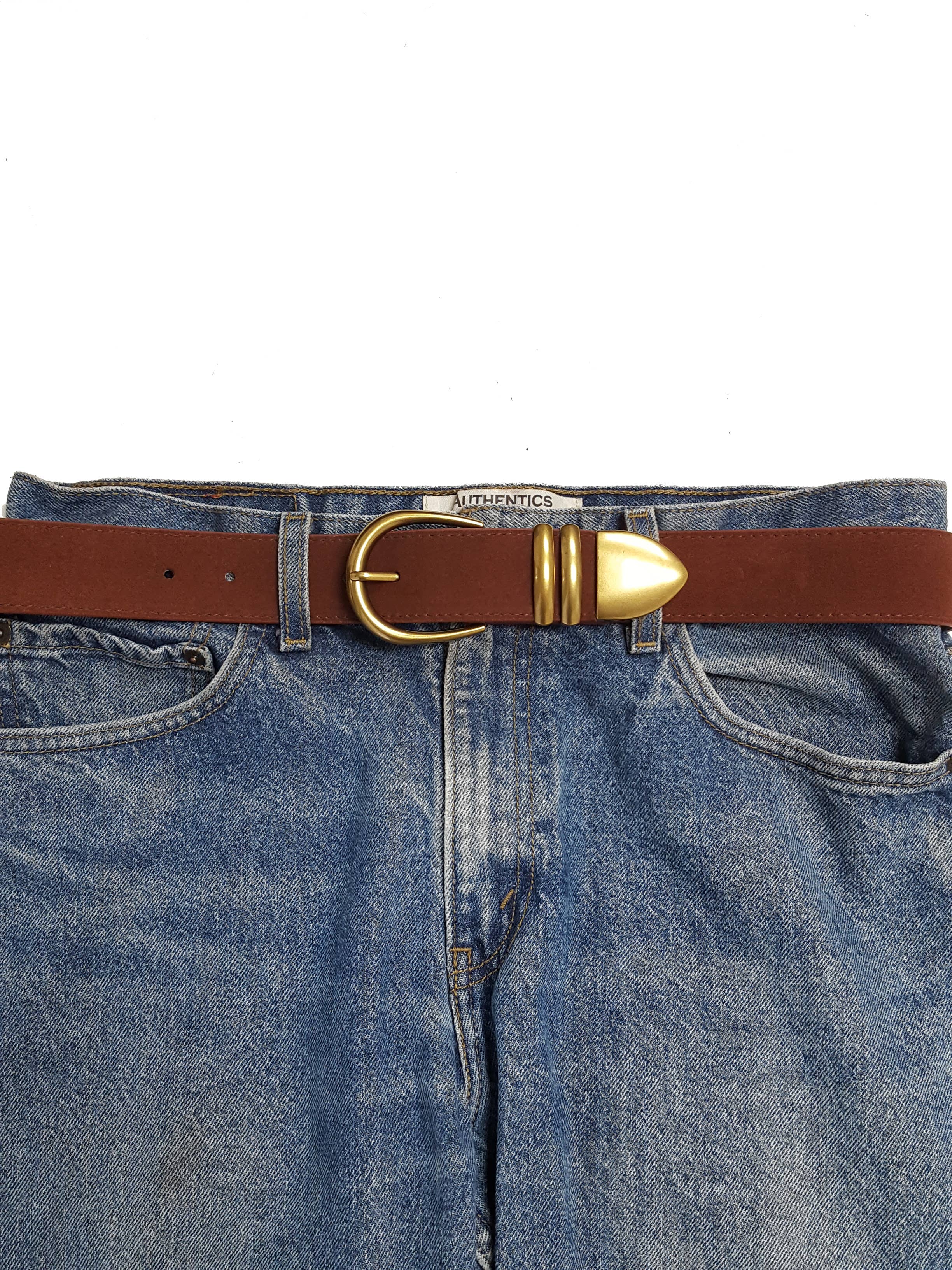 Genuine Suede Leather Belt w. buckle, loops and tip set