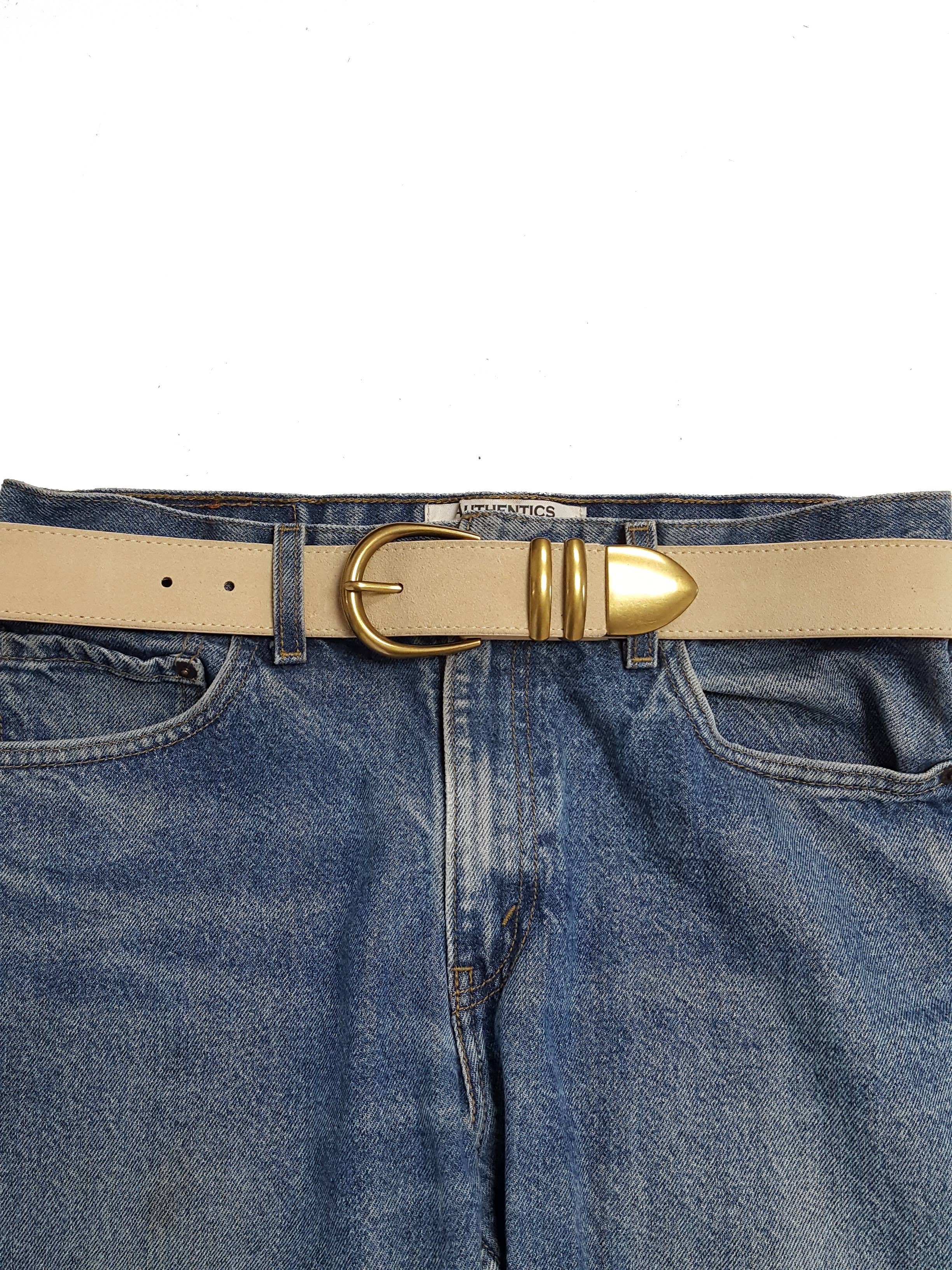Genuine Suede Leather Belt w. buckle, loops and tip set