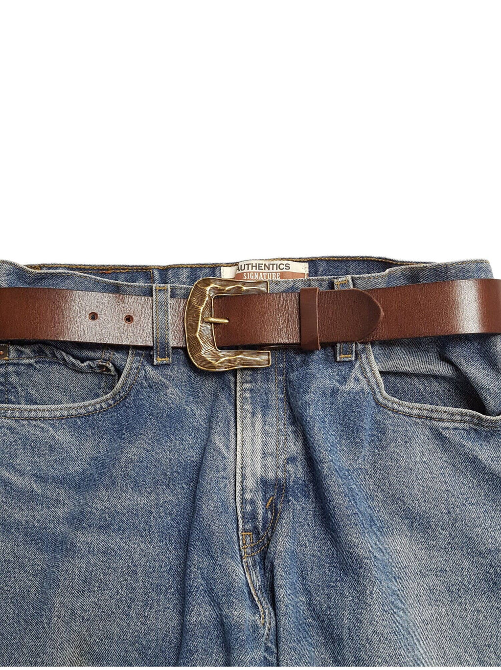 Genuine Leather Belt Dark Brown