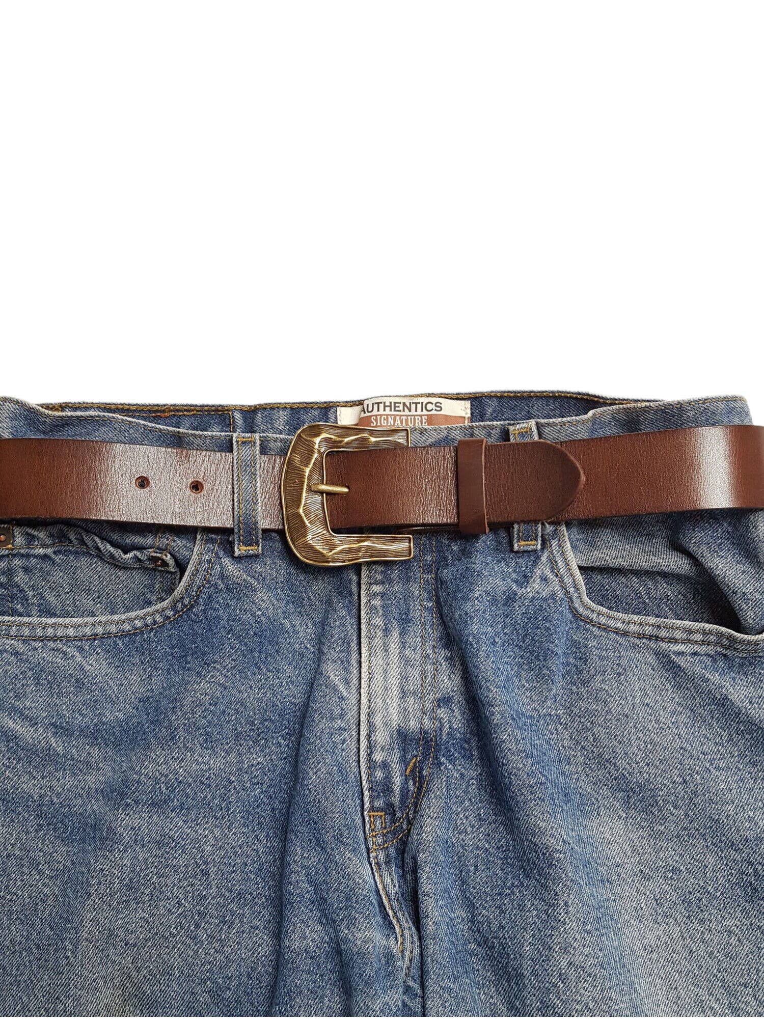 Genuine Leather Belt Dark Brown