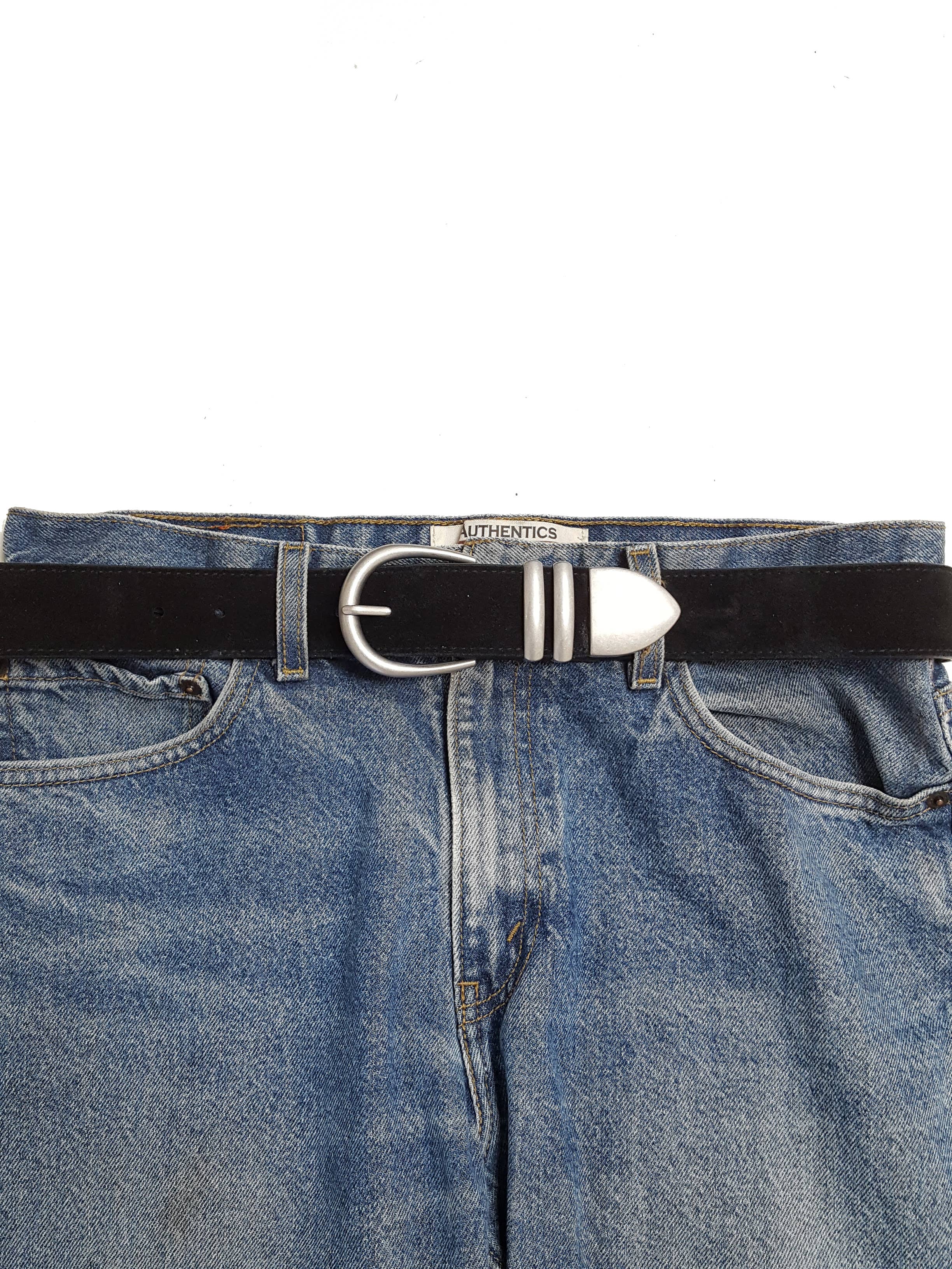 Genuine Suede Leather Belt w. buckle, loops and tip set