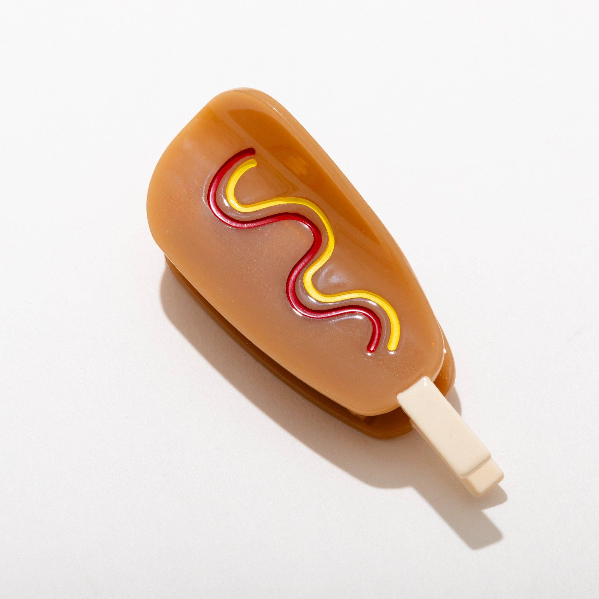 Corn Dog/Pronto Pup Acetate Hair Claw Clip