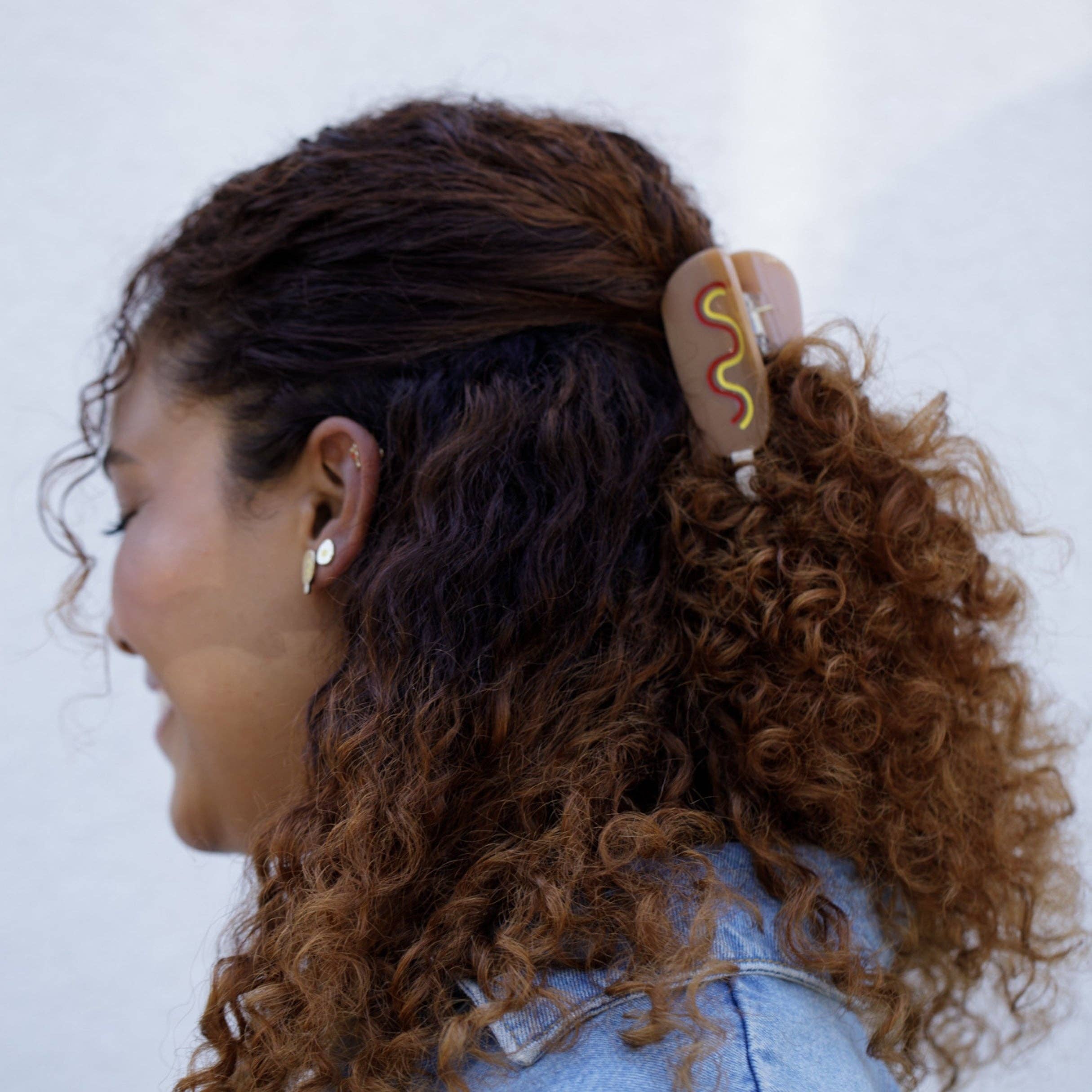 Corn Dog/Pronto Pup Acetate Hair Claw Clip