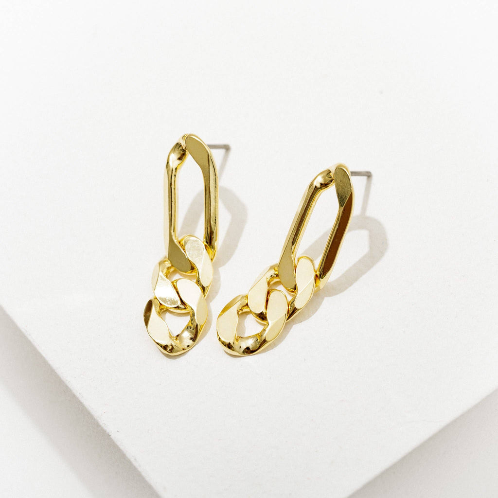 Chain Post Earrings - 18K Gold Plate or Silver Plate