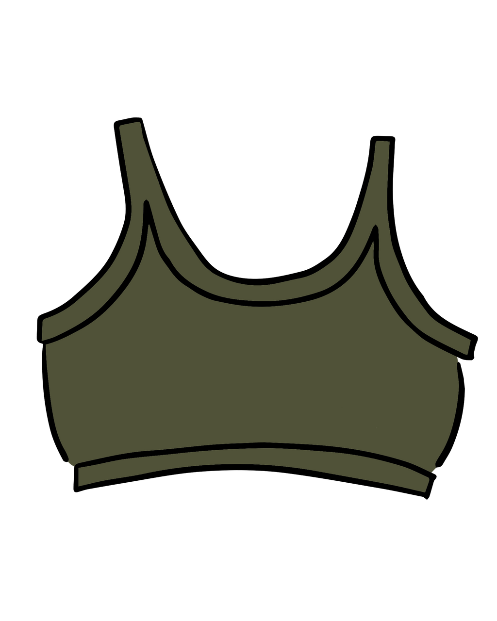 Longline Bra Pickled Green