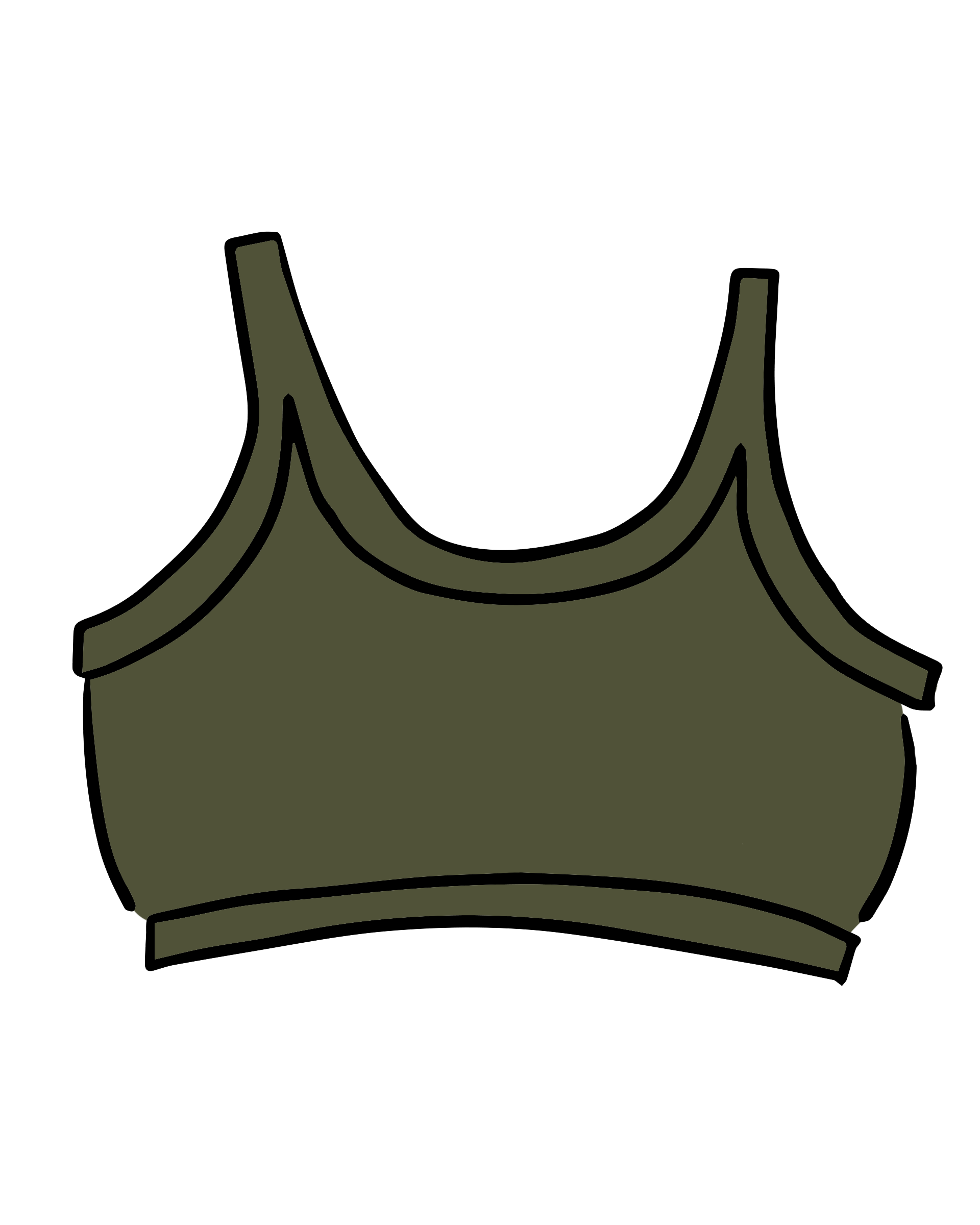 Longline Bra Pickled Green