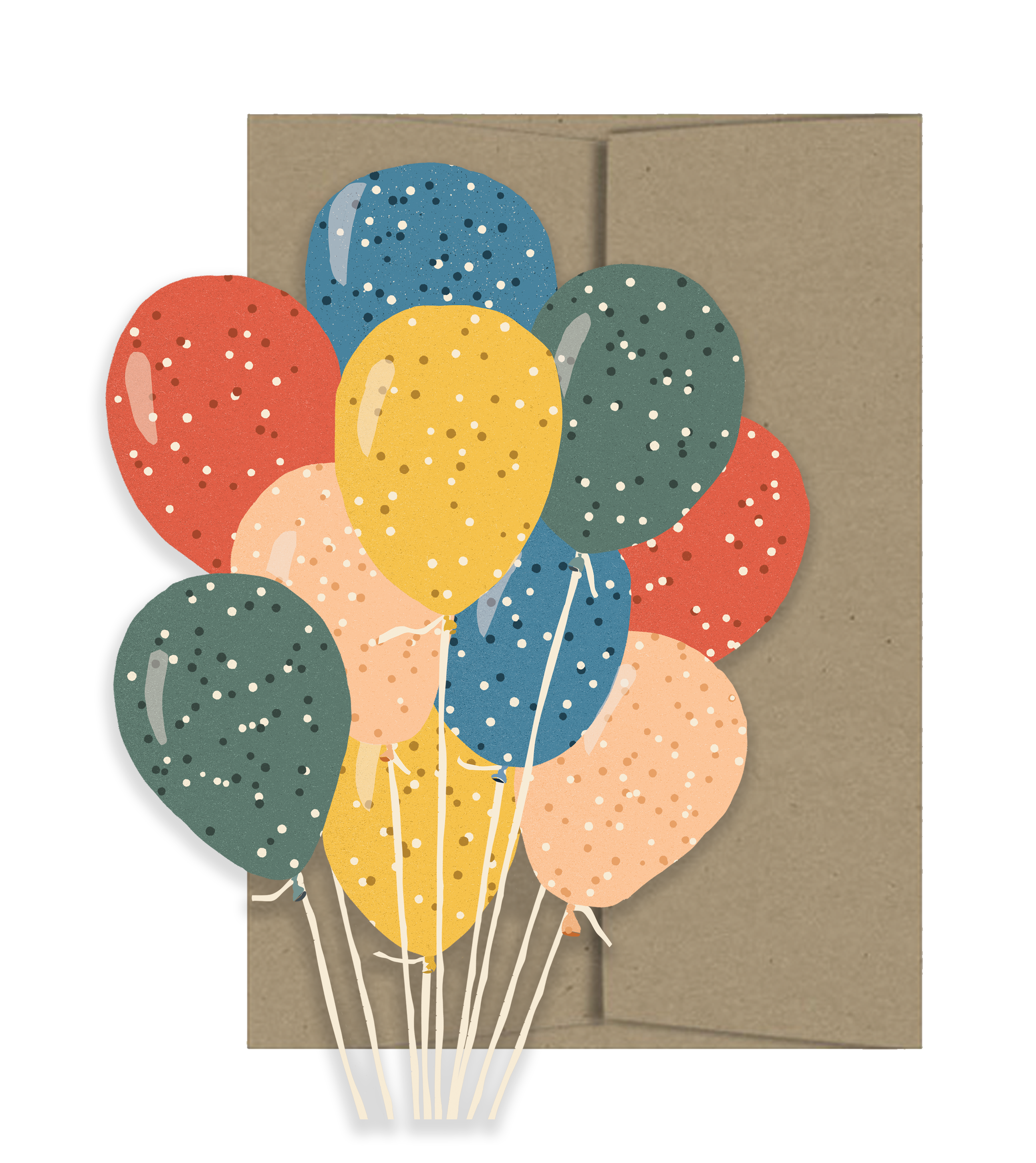 Party Balloons - Die Cut Card