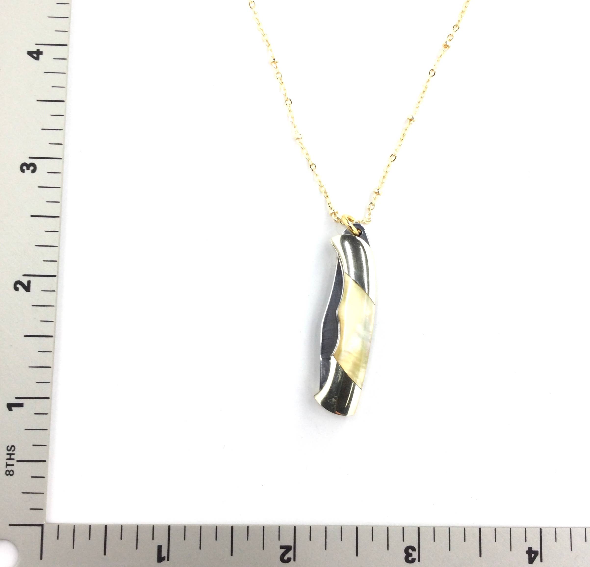 Mother of Pearl Pocket Knife Necklace