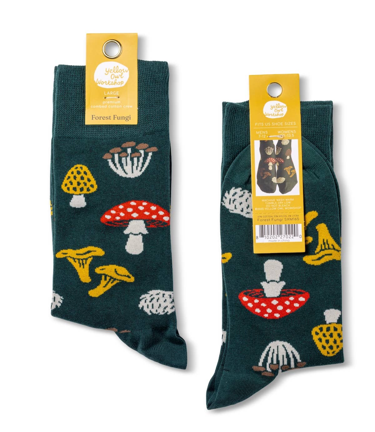 Forest Fungi Mushroom - Large Crew Socks
