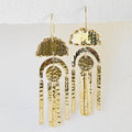 Hammered brass chandelier big earrings Bisjoux exclusive