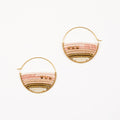 Layered Stripes Bead Hoop Earrings