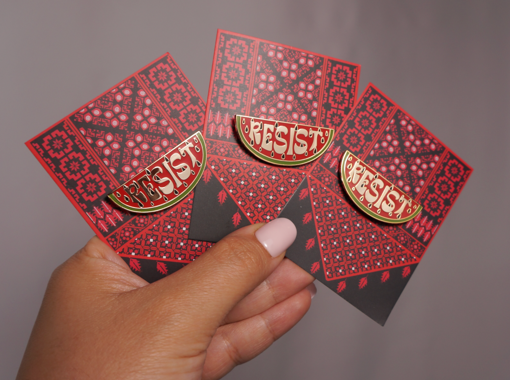 Resist Watermelon Enamel Pin for Palestinian Solidarity