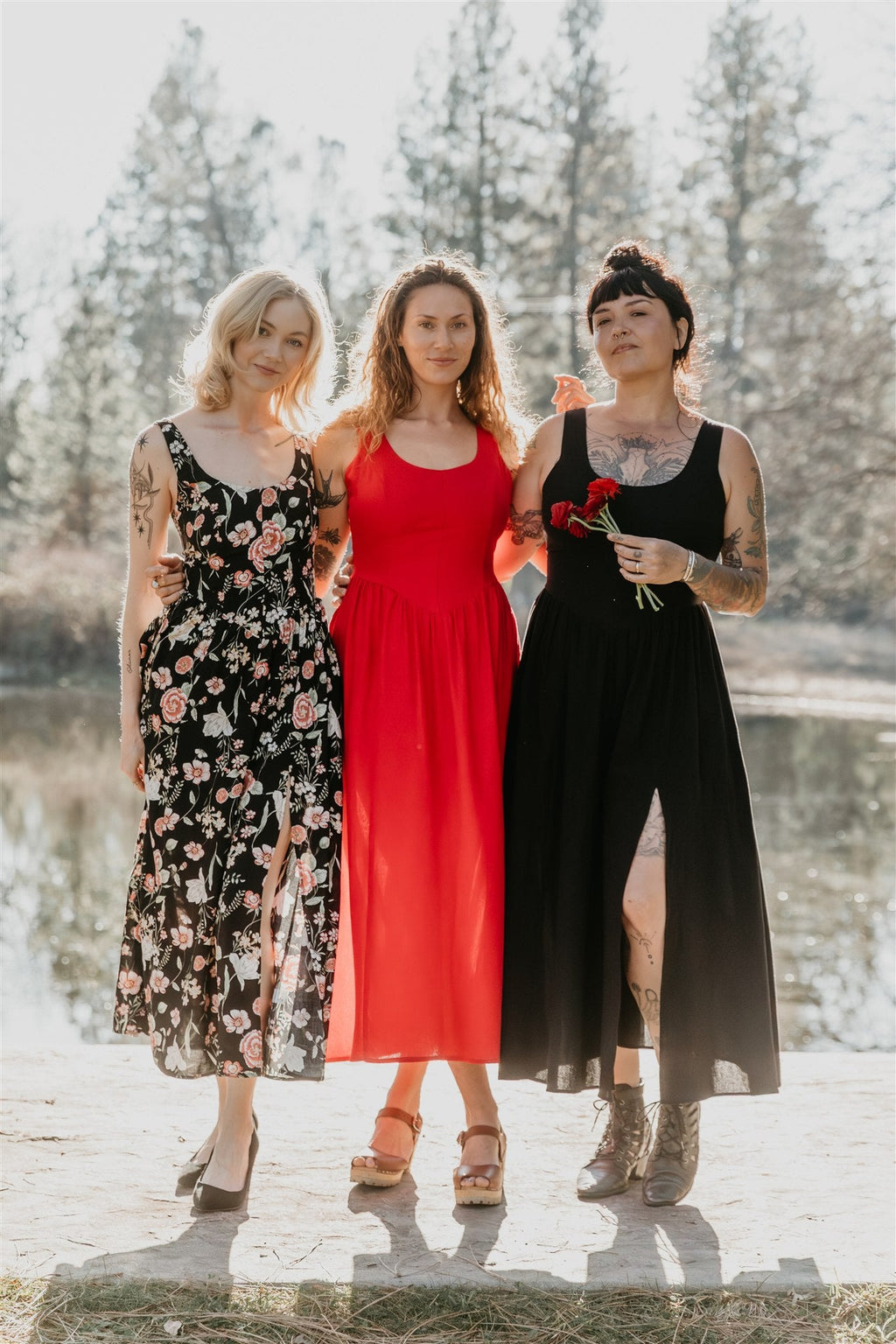 Long Agnes dress in Red Linen (Pre Order)