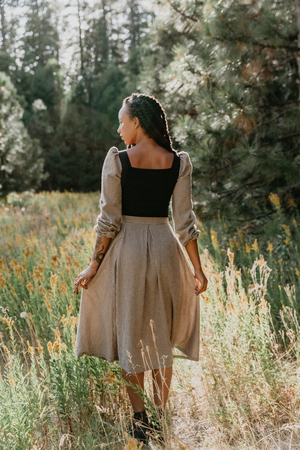 Rue Skirt in Cotton Gingham