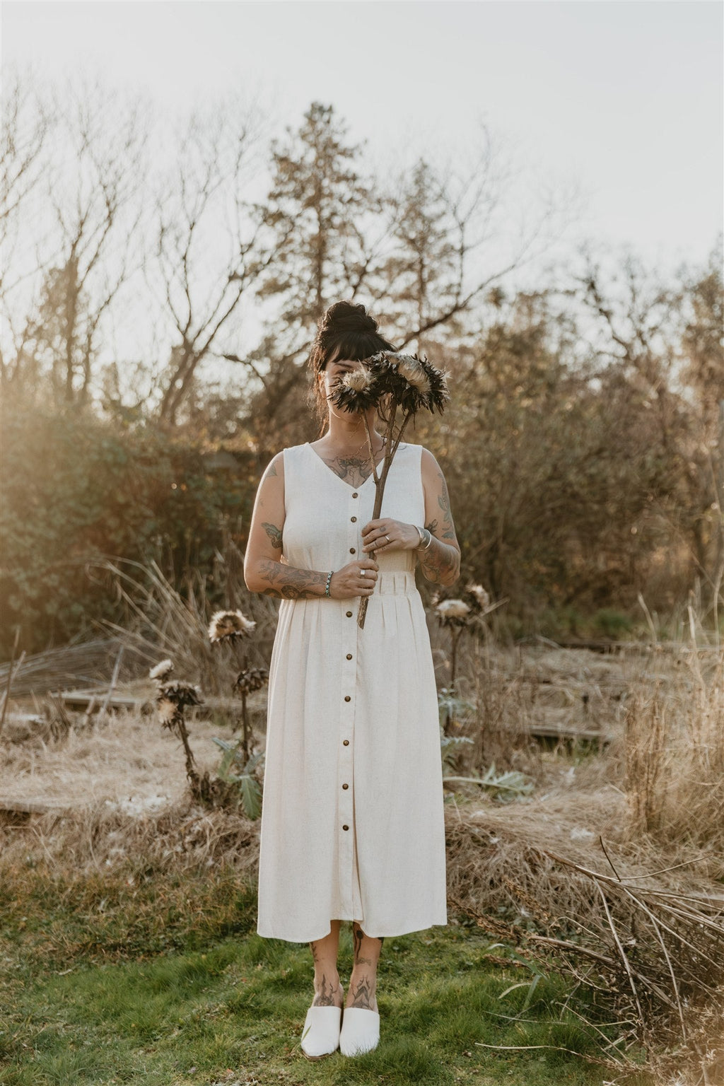 Aviva Top in Oat Linen