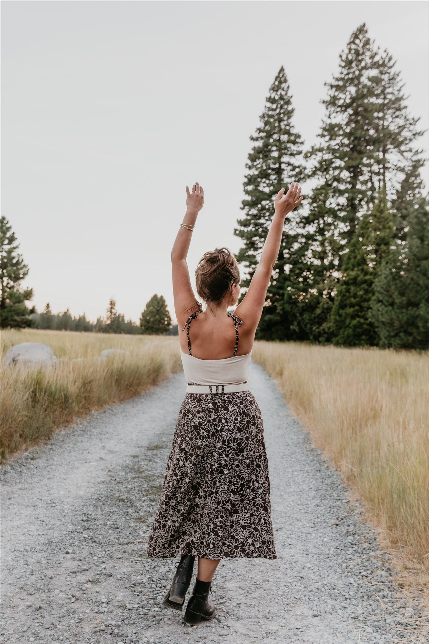 Trices Skirt in Brown Floral