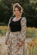 Elizabeth Top in Black on Tarot Cotton