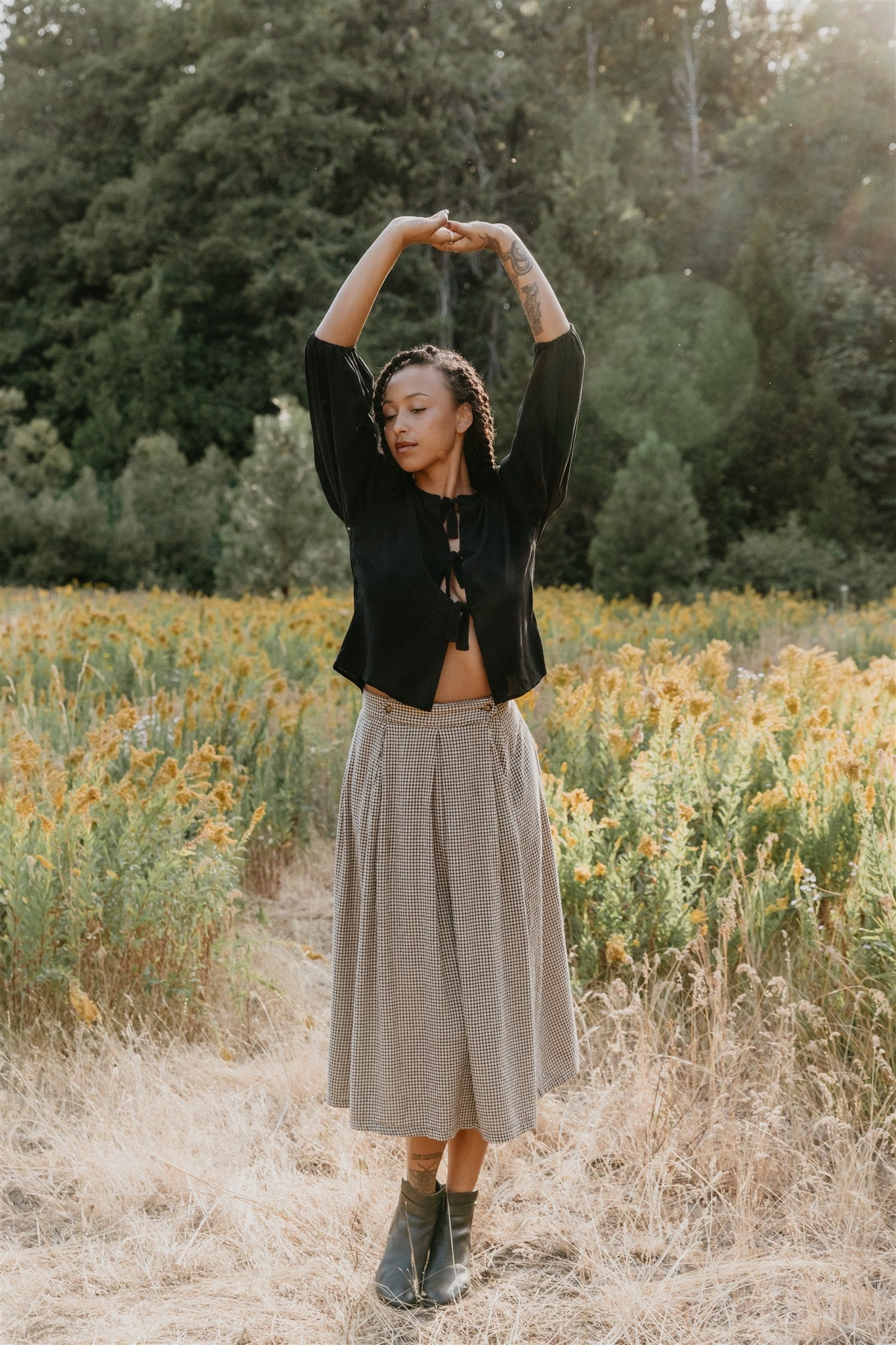 Rue Skirt in Cotton Gingham