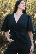 Artemis Fluttersuit in Black Linen