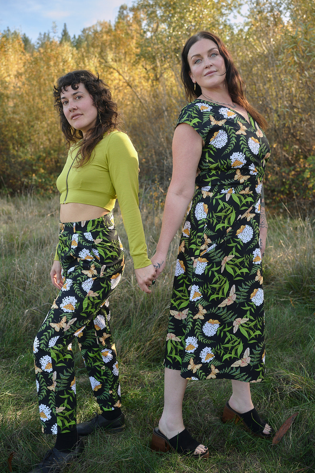 Xena Dress in Fern & Flox by Swan Bones