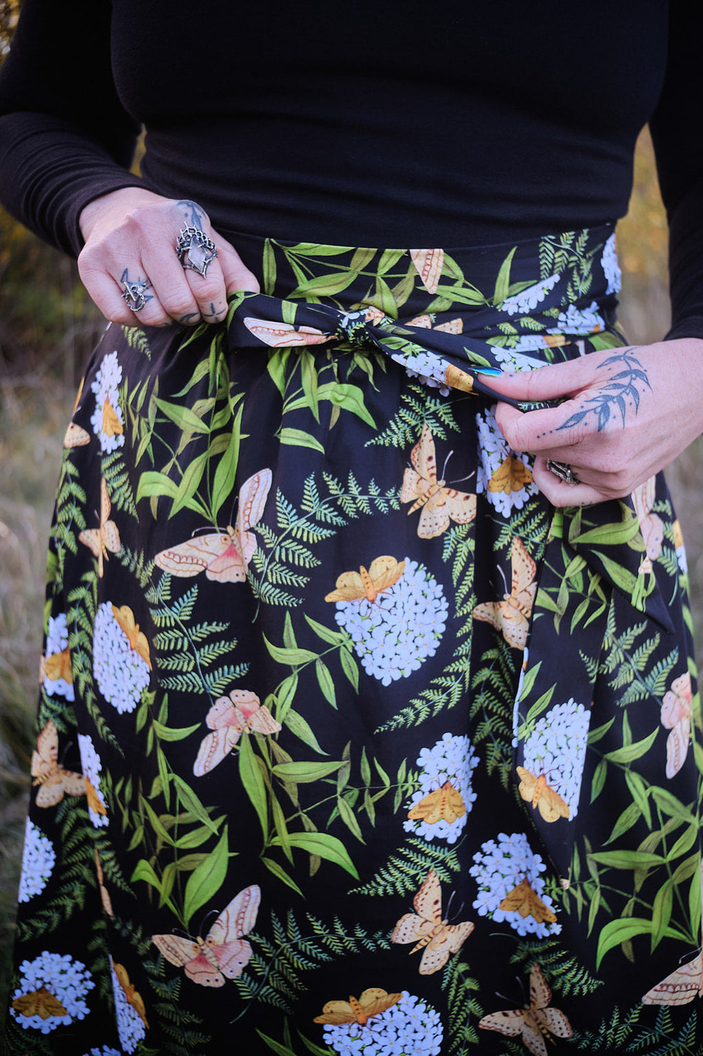 Maxi Wrap Skirt in Fern & Flox by Swan Bones
