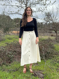 Trices Skirt in Textured Oat Linen