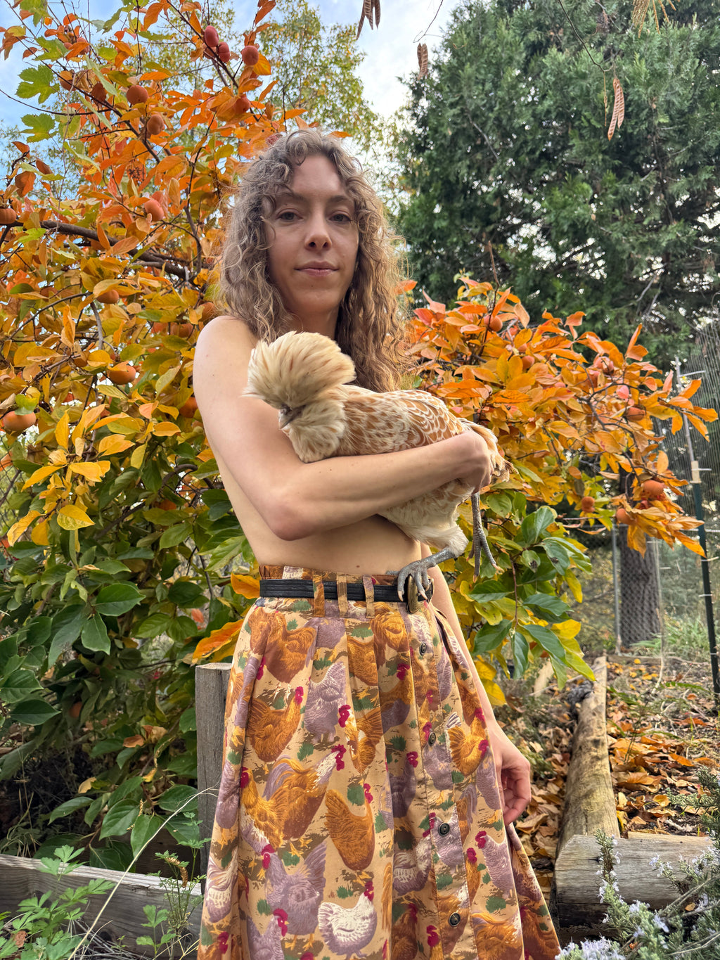 Trices Skirt in Cotton Chickens