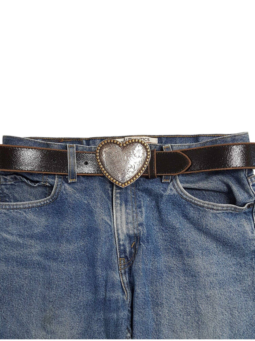Western Heart Buckle w. Vintage Leather belt