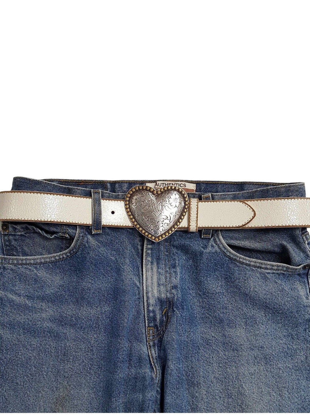 Western Heart Buckle w. Vintage Leather belt